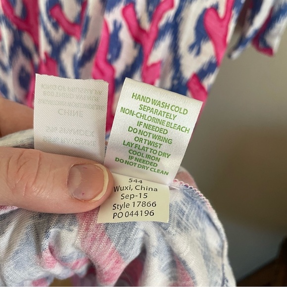 Lilly Pulitzer | Ophelia Coral Iris Blue Deep Dive Little Fish Swing Dress Sz XS - Picture 10 of 13